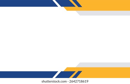 Modern abstract background with bold yellow and navy blue geometric shapes on a white space. Ideal for presentations, flyers, digital banners, business cards, and marketing materials.