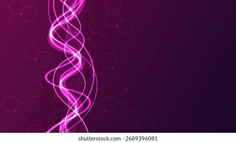 Fondo abstracto moderno con un flujo de Vertical brillante y estructura hexagonal geométrica. Espacio para texto para uso empresarial y de Tecnología.