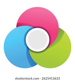 Modern abstract background with brightly colored overlapping circles creating a dynamic and vibrant design