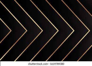 Modern abstract background for business or presentation or greeting card with golden lines and black stripes.