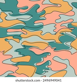 Modern abstract background camouflage pastel pattern. Vector illustration design flyer poster greeting material product magazine cover story post social media event party pography banner promo sale ad