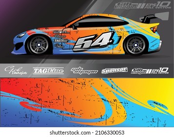 Modern abstract background for car wrap branding and automobile sticker decals livery