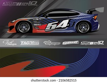 Modern abstract background for car wrap branding and automobile sticker decals livery