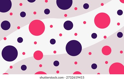 Fondo abstracto moderno con círculos en rosa y púrpura sobre un fondo gris claro y blanco. Diseño limpio y minimalista. Representa conectividad, puntos de datos y sistemas dinámicos. Adecuado para tecnología, presentaciones corporativas o que necesitan una representación visual de redes, datos e innovación.