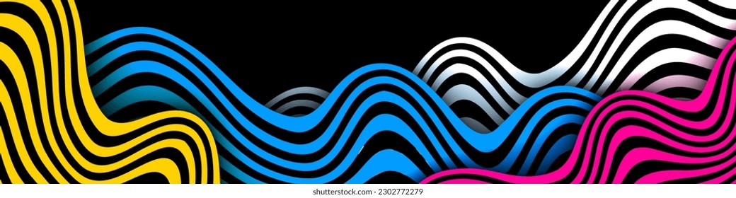 Modern abstract background with color wave lines. Curved stripes layer background. Vector EPS 10