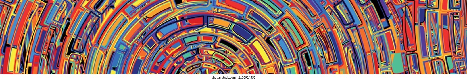 Moderner abstrakter Hintergrund. Farbige Formen, bunt hell. Horizontale moderne Textur für Banner, Sites-Hintergrund, soziales Netzwerk, Broschüre, Webseiten, Apps, Grußkarte