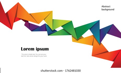 Modern abstract background with colorful folded paper in full HD size, vector template for your design work, presentation, website or others.