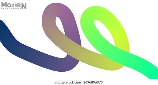 Fundo abstrato moderno com design colorida da fita do gradiente na superfície branca