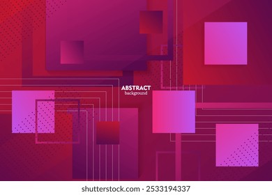 Fundo abstrato moderno colorido sobrepondo vermelho e roxo com listras. Fundo simples de caixa retangular abstrata. Eps10