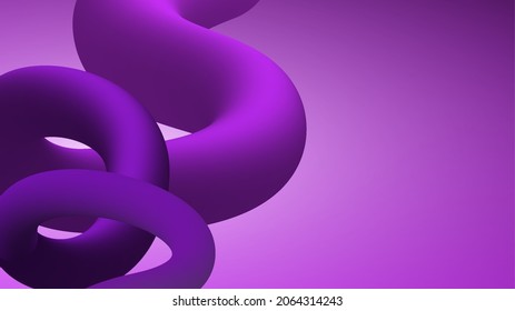 Modern abstract background with colorful turbular blend effect. Realistic 3d blend shape. Liquid Color Background. Gradient 3d stroke. Long voluminous curl. Vector illustration.