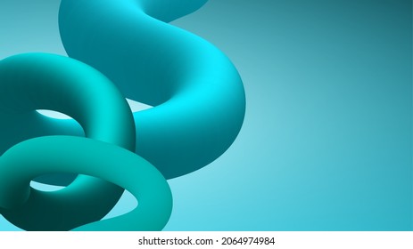 Modern abstract background with colorful turbular blend effect. Realistic 3d blend shape. Liquid Color Background. Gradient 3d stroke. Long voluminous curl. Vector illustration.