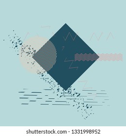 modern abstract background. composition of triangles, lines, circles. geometric elements in the air. vector illustration