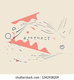 modern abstract background. composition of triangles, lines, circles. geometric elements in the air. vector illustration
