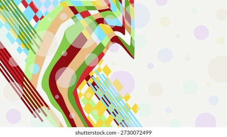 Modern abstract background with copy space. Creative design with lines and bubbles. Flat vector design.