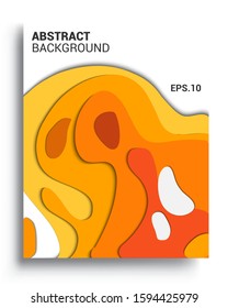 Modern abstract background and cover with paper cut style. Trendy carving art style. Vector design layout