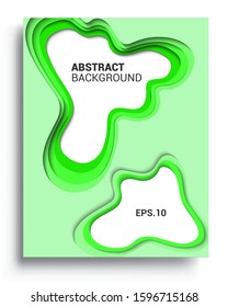 Modern abstract background and cover with paper cut style. Trendy carving art style. Vector design layout