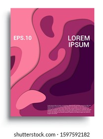 Modern abstract background and cover with paper cut style. Trendy carving art style. Vector design layout