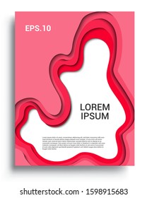 Modern abstract background and cover with paper cut style. Trendy carving art style. Vector design layout