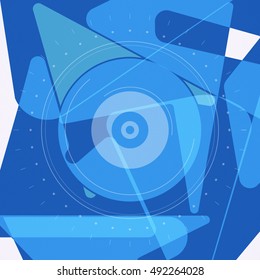Modern Abstract background cover for Vinyl, CD, DVD and etc. Blue tint.