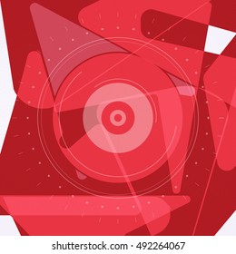 Modern Abstract background cover for Vinyl, CD, DVD and etc. Red tint.