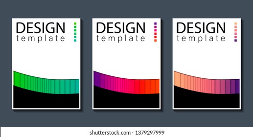 Modern abstract background. Covers set with paper cut out effect. Colorful gradient design template. Vector illustration. Business presentation