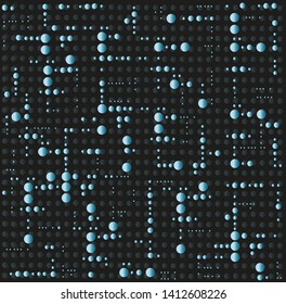 Modern abstract background with creative arrangement of dots of different sizes.