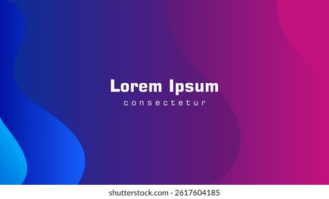 Modern abstract background. Creative geometric background. Curvy and wavy design. Wave background design. Blue and pink gradient background.