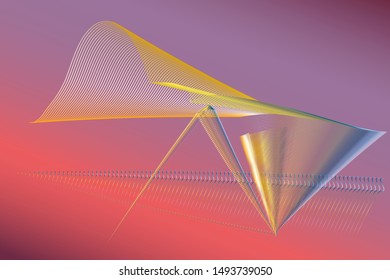 Modern abstract background, of curved lines. colorful gradient, linear pattern 