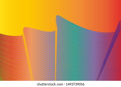 Modern abstract background, of curved lines. colorful gradient, linear pattern 
