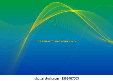 Modern abstract background, curved lines. colorful gradient, linear drawing
