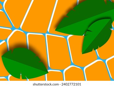Fondo abstracto moderno con hojas aisladas cortadas sobre formas geométricas. Ilustración del vector