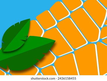 Moderner abstrakter Hintergrund mit ausgeschnittenen isolierten Blättern auf geometrischen Formen. Vektorgrafik