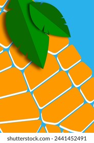 Modern abstract background with cut out isolated leaves on geometric shapes. Vector illustration