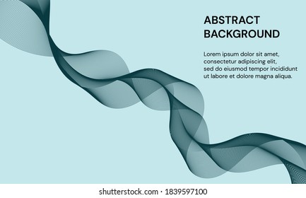 Fondo abstracto moderno con líneas de onda dinámica de color azul oscuro. Ilustración vectorial