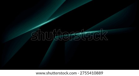 Modern abstract background in dark green. Minimalist. Color gradient. Dark. Geometric shapes. 3D effect. Lines, stripes, triangles.