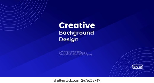 Modernes abstraktes Hintergrunddesign mit einem lebendigen blauen Farbverlauf, geometrischen Formen und subtilen konzentrischen Kreisen. Ideal für Webseiten-Banner, Präsentationen und Marketingmaterialien. EPS 10.