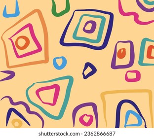 modern abstract background design with layers of textured free form line and  shapes in random pattern