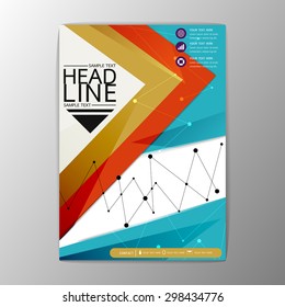 Modern abstract background design, magazine, brochure, flyer, business template, A4 size-Vector illustration