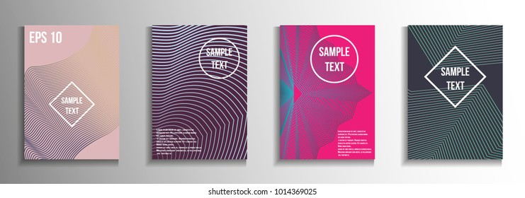 Modern abstract background. Modern design template.  A set of rectangular patterns from iridescent lines. Creative background colors.  Suitable for decorating business brochures, banners, posters.