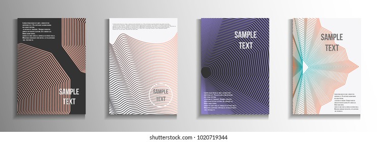 Modern abstract background. Modern design template.  A set of rectangular patterns from iridescent lines.
 Creative background colors.  Suitable for decorating business brochures, banners, posters.