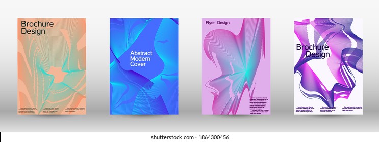 Modern abstract background. Modern design template. A set of modern abstract covers. Future futuristic template with abstract current forms for banner design, poster, booklet, report, journal. 