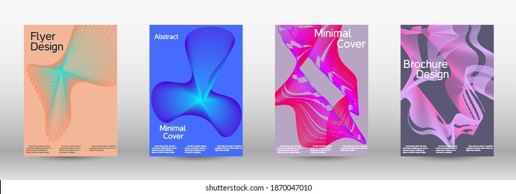 Modern abstract background. Modern design template. A set of modern abstract covers. Future futuristic template with abstract current forms for banner design, poster, booklet, report, journal. 