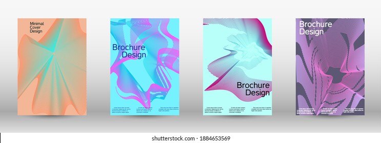 Modern abstract background. Modern design template. A set of modern abstract covers. Future futuristic template with abstract current forms for banner design, poster, booklet, report, journal. 
