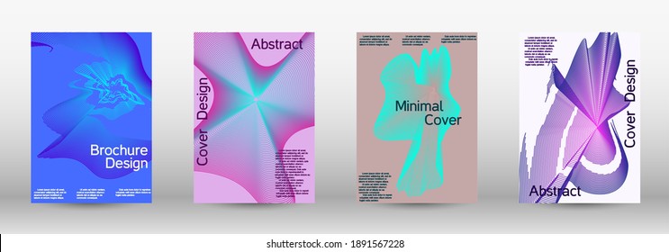 Modern abstract background. Modern design template. A set of modern abstract covers. Future futuristic template with abstract current forms for banner design, poster, booklet, report, journal. 