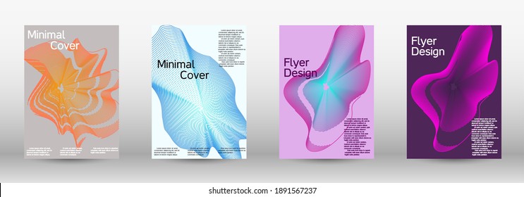 Modern abstract background. Modern design template. A set of modern abstract covers. Future futuristic template with abstract current forms for banner design, poster, booklet, report, journal. 