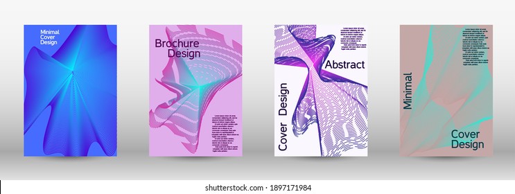 Modern abstract background. Modern design template. A set of modern abstract covers. Future futuristic template with abstract current forms for banner design, poster, booklet, report, journal.
