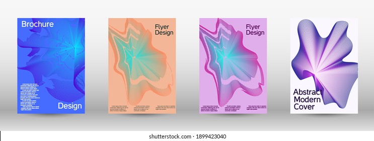 Modern abstract background. Modern design template. A set of modern abstract covers. Creative fluid backgrounds from current forms to design a fashionable abstract cover, banner, poster, booklet.