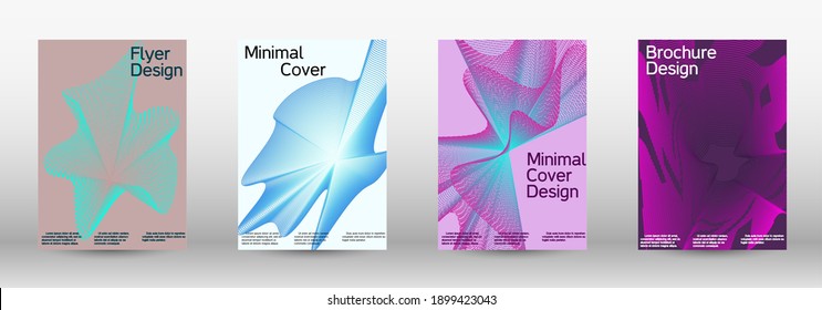 Modern abstract background. Modern design template. A set of modern abstract covers. Future futuristic template with abstract current forms for banner design, poster, booklet, report, journal. 