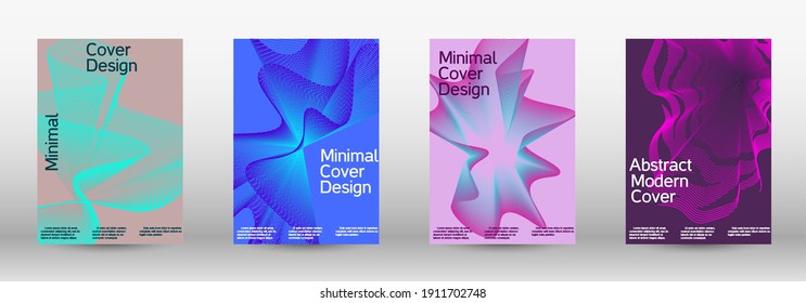 Modern abstract background. Modern design template. A set of modern abstract covers. Future futuristic template with abstract current forms for banner design, poster, booklet, report, journal. 