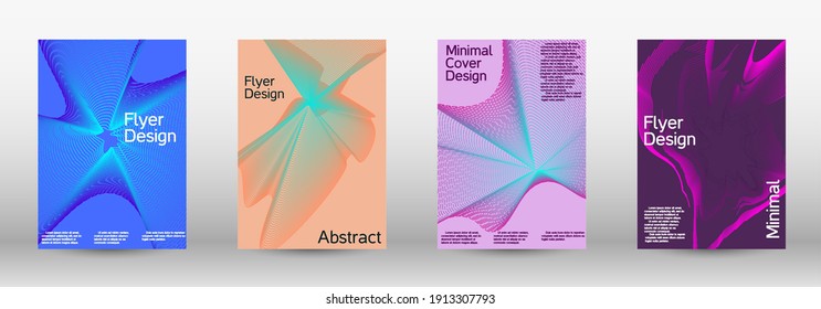 Modern abstract background. Modern design template. A set of modern abstract covers. Creative backgrounds from abstract lines to create a fashionable abstract cover, banner, poster, booklet.